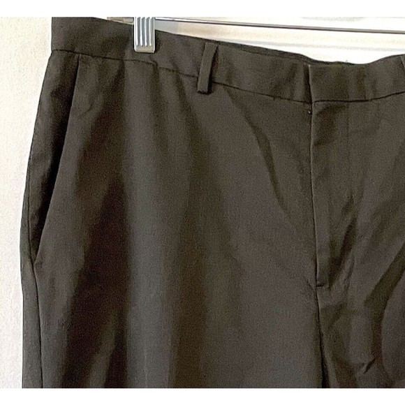 Calvin Klein Black Dress Slacks Pants Flat Front Luxury Feel Finish - Picture 4 of 9